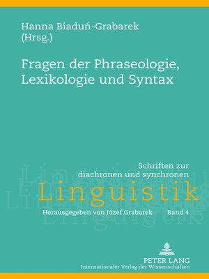 cover image of Fragen der Phraseologie, Lexikologie und Syntax
